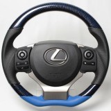Real Steering Wheel Black/ Blue Carbon (Black x Blue euro stitch)